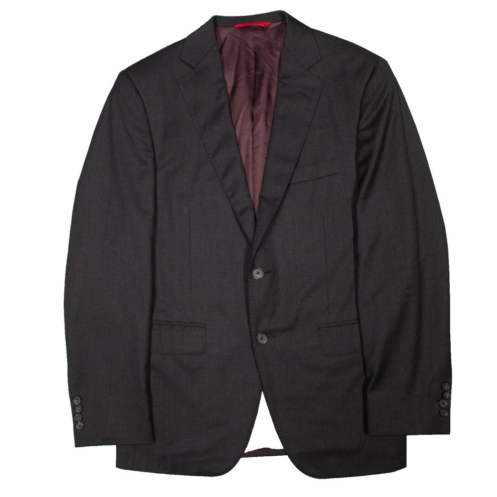 Samuelsohn Blazer Reda 120s Wool Performance Canada Made Sharkskin Grey 38S